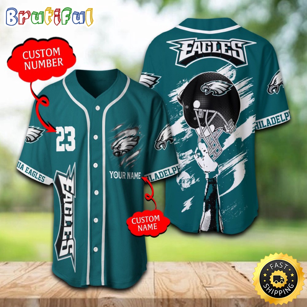 Personalized NFL Philadelphia Eagles Baseball Jersey For Fans