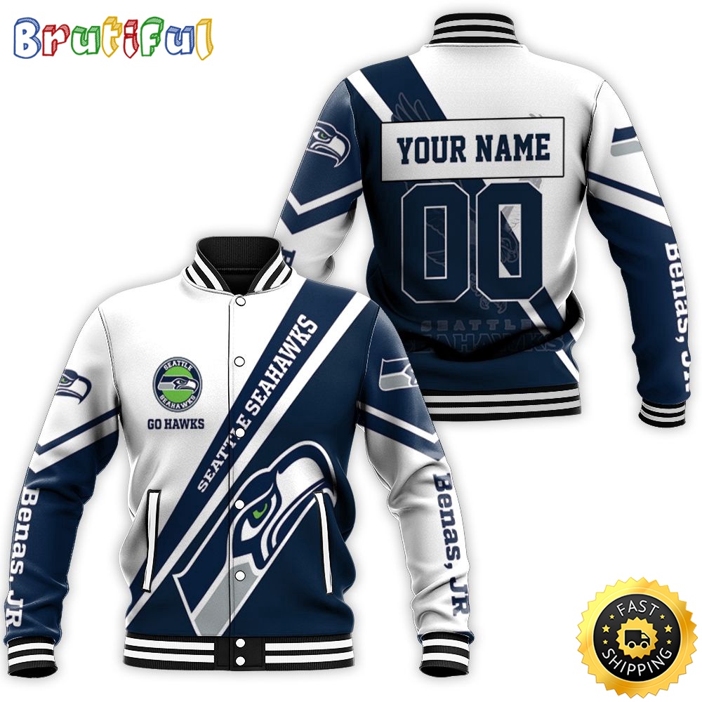 Personalized NFL Seattle Seahawks 3D Benas Jr Baseball Jacket