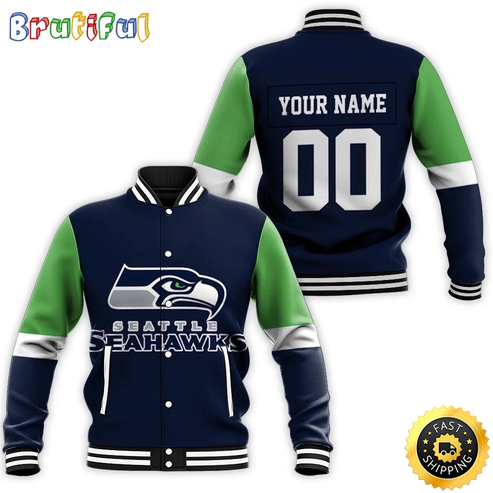 Personalized NFL Seattle Seahawks Baseball Jacket For Fans