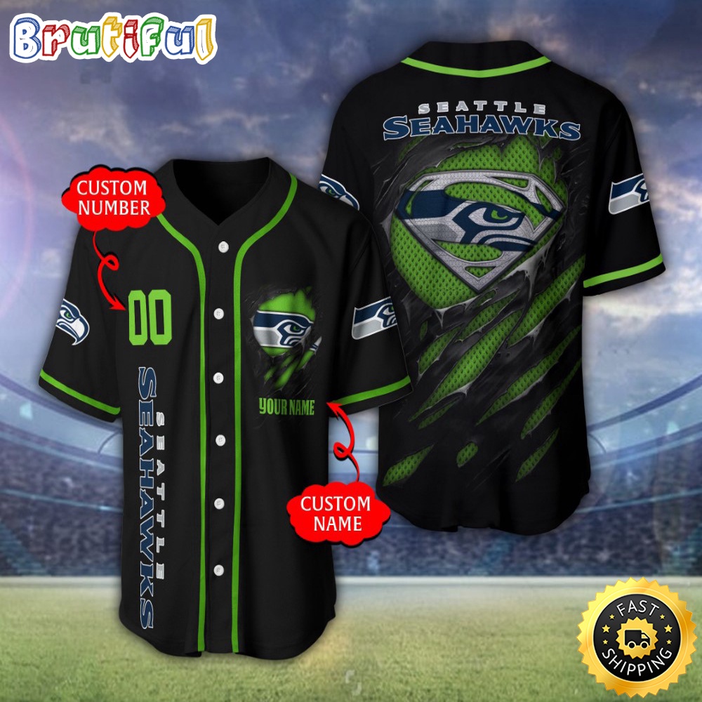Personalized NFL Seattle Seahawks Baseball Jersey Athletic Team Shirts