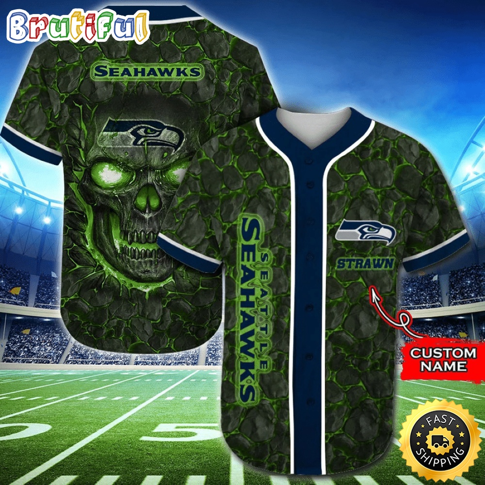 Personalized NFL Seattle Seahawks Baseball Jersey Casual Baseball Gear