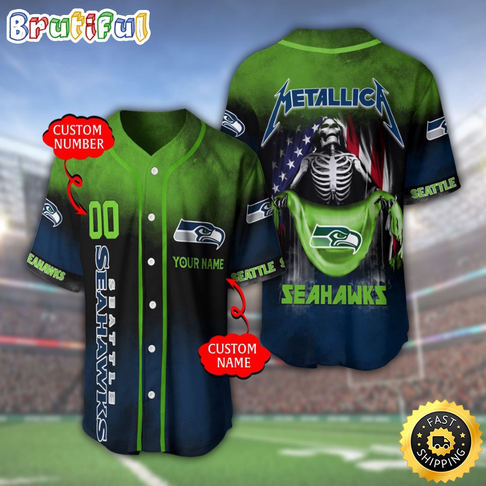 Personalized NFL Seattle Seahawks Baseball Jersey Classic Baseball Jerseys
