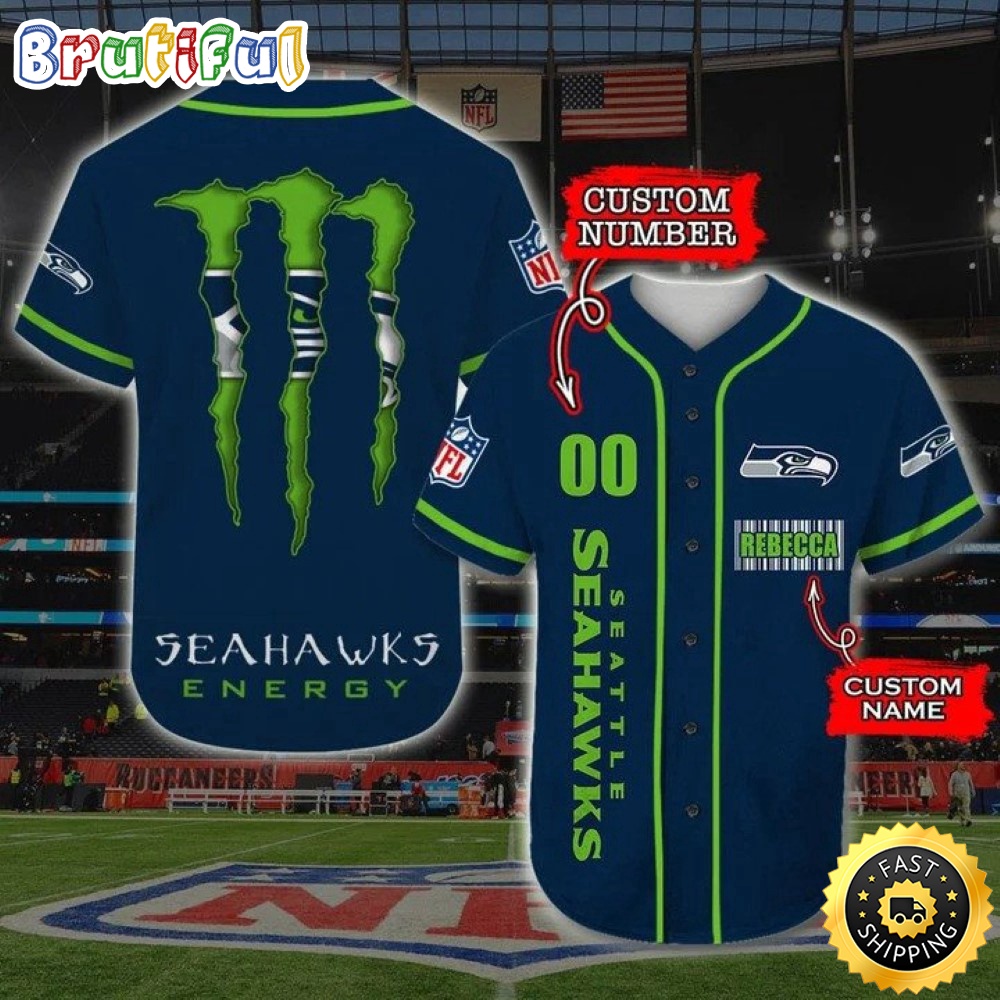 Personalized NFL Seattle Seahawks Baseball Jersey Iconic Baseball Wear