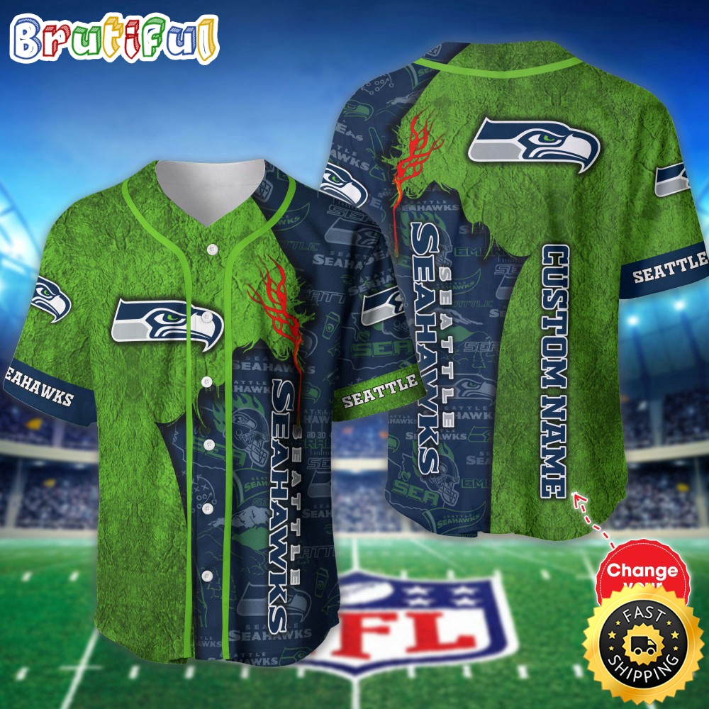 Personalized NFL Seattle Seahawks Baseball Jersey Sportswear Tops