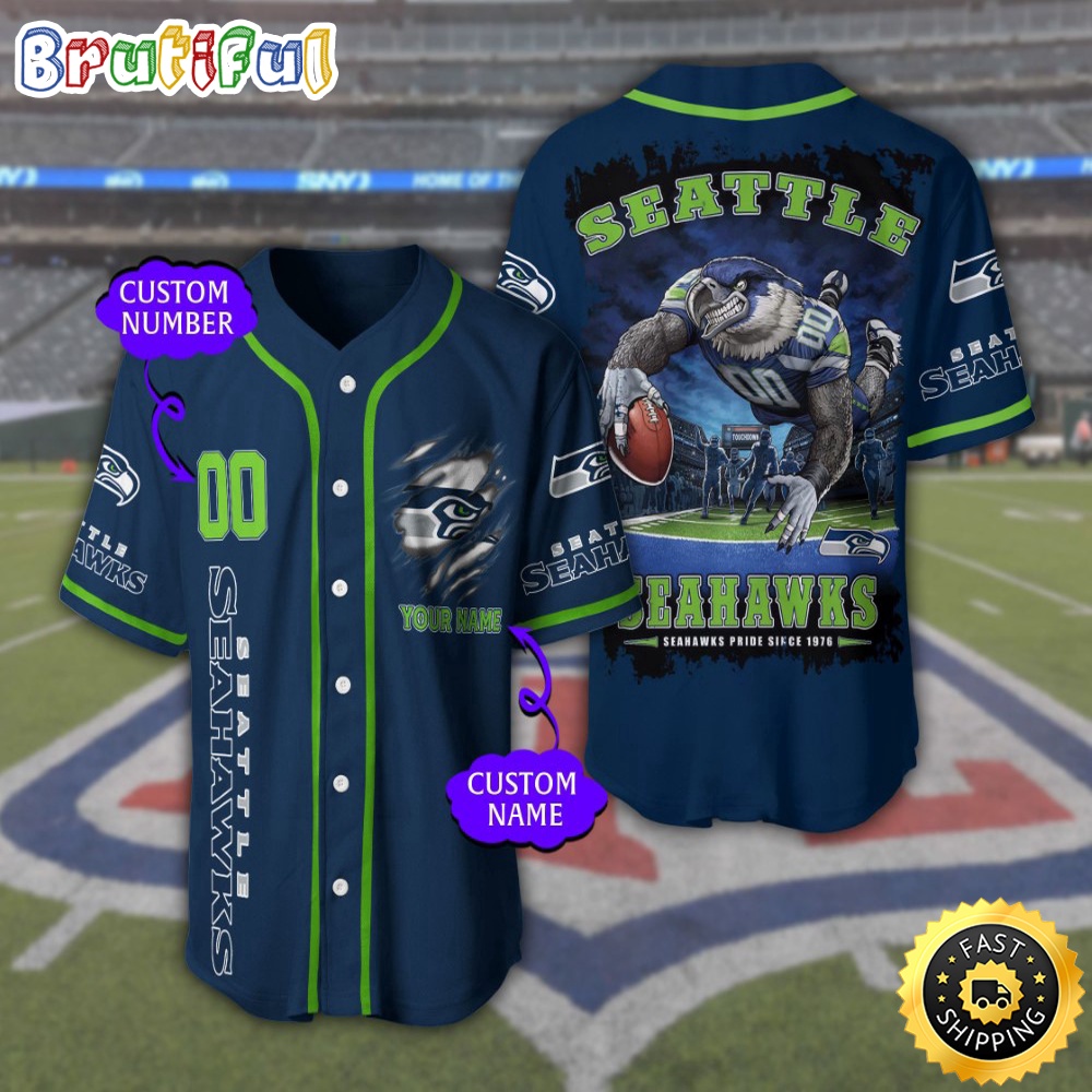 Personalized NFL Seattle Seahawks Baseball Jersey Stylish Baseball Tops