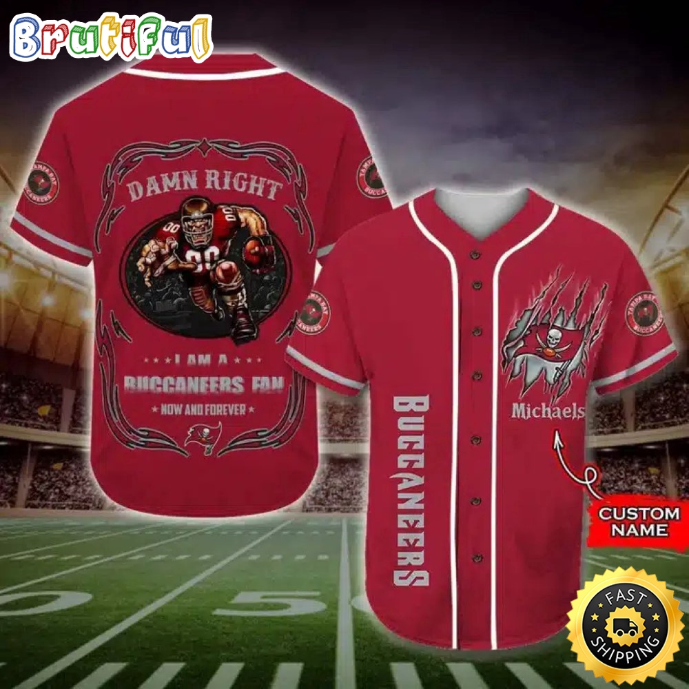 Personalized NFL Tampa Bay Buccaneers Baseball Jersey Fan Name