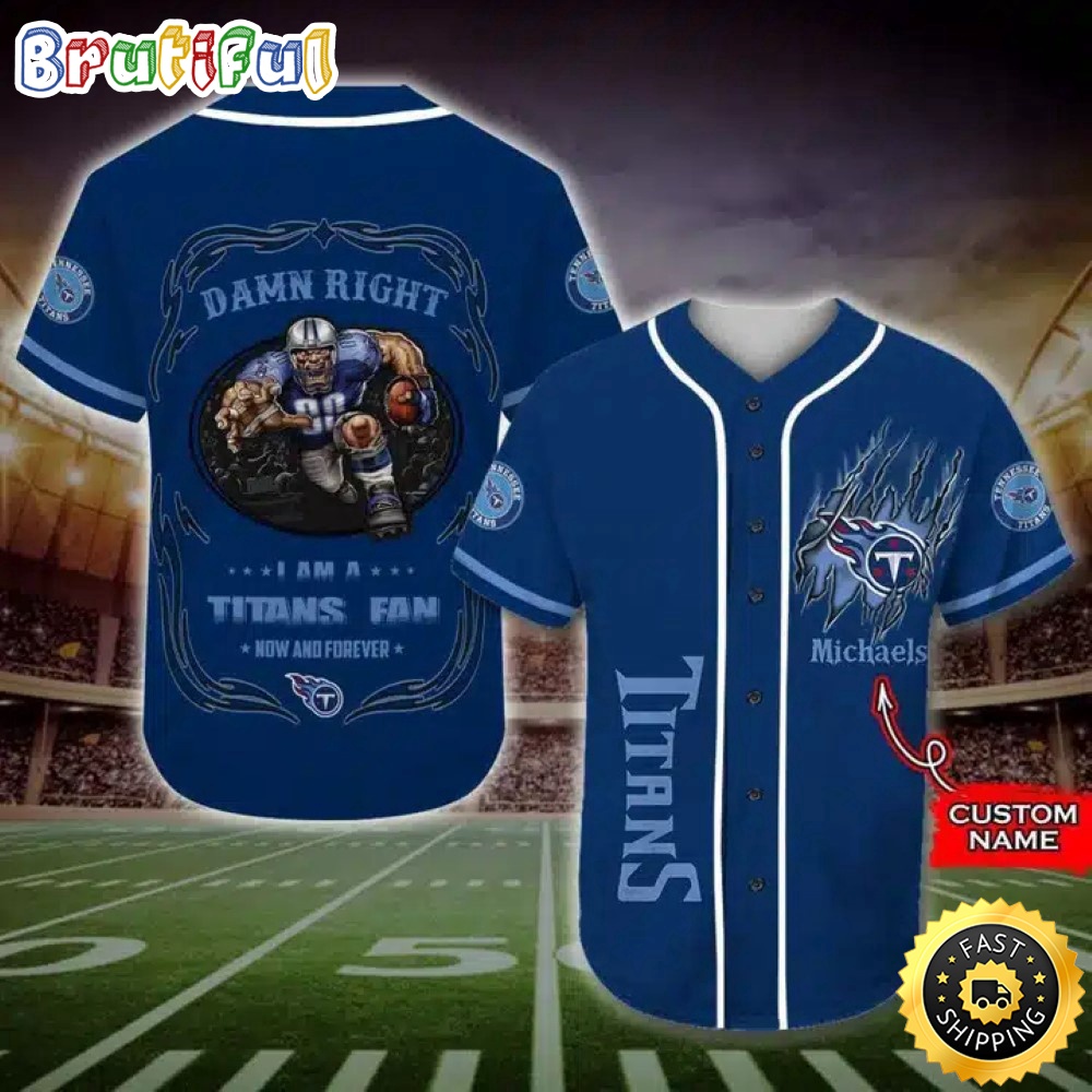 Personalized NFL Tennessee Titans Baseball Jersey Fan Name