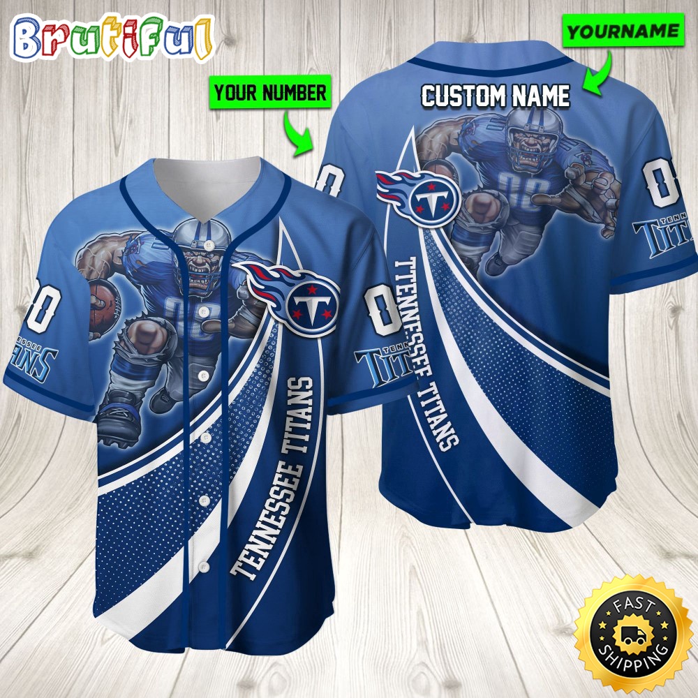 Personalized NFL Tennessee Titans Baseball Jersey Mascot Art
