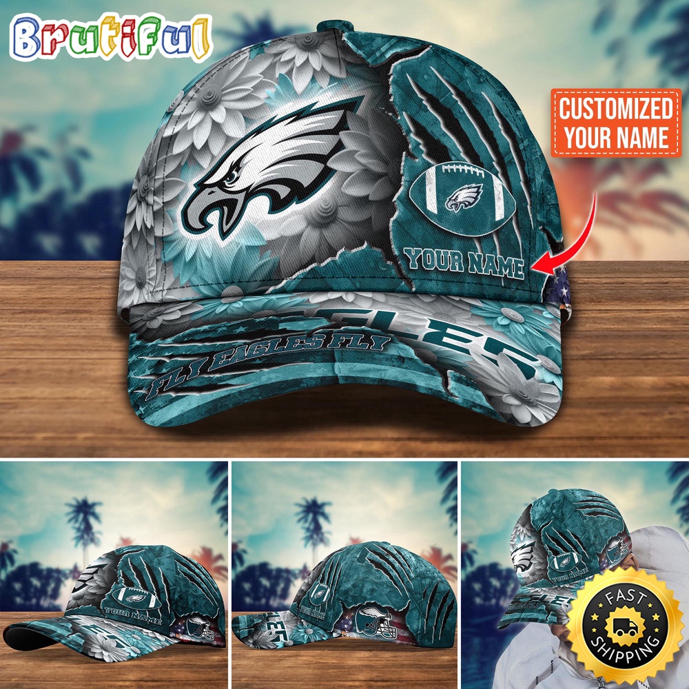 Philadelphia Eagles Baseball Cap Flower New Trending Custom Cap For Fan