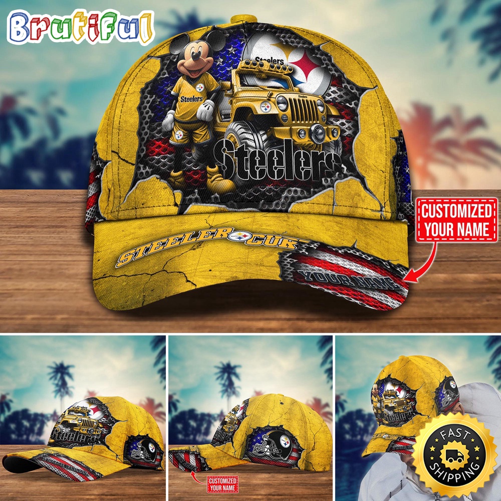 Pittsburgh Steelers Baseball Cap Mickey Mouse Customize Cap