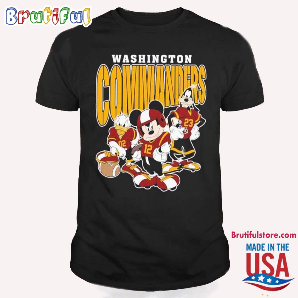Washington Commanders Mickey Donald Duck And Goofy T Shirt, Washington Commanders Football Team 2024 Shirt