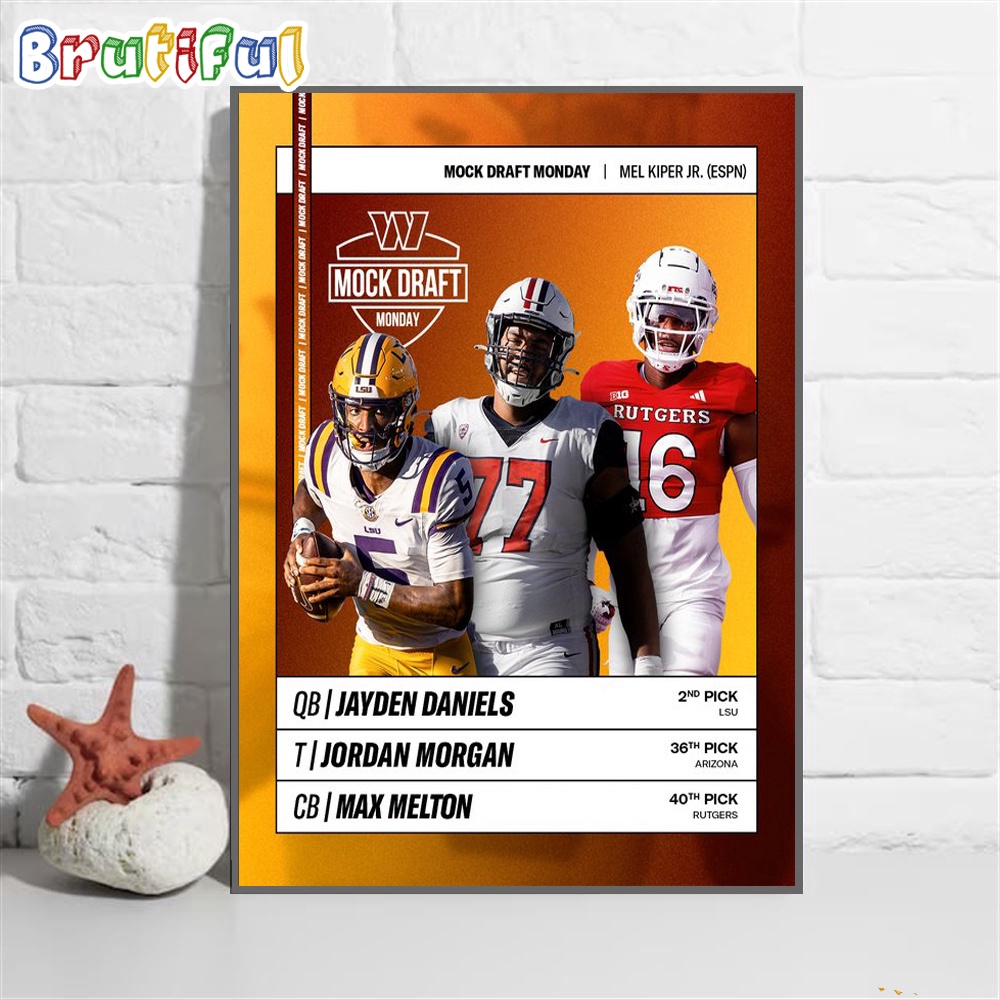 Washington Commanders Mock Draft Monday Wall Art Poster Canvas