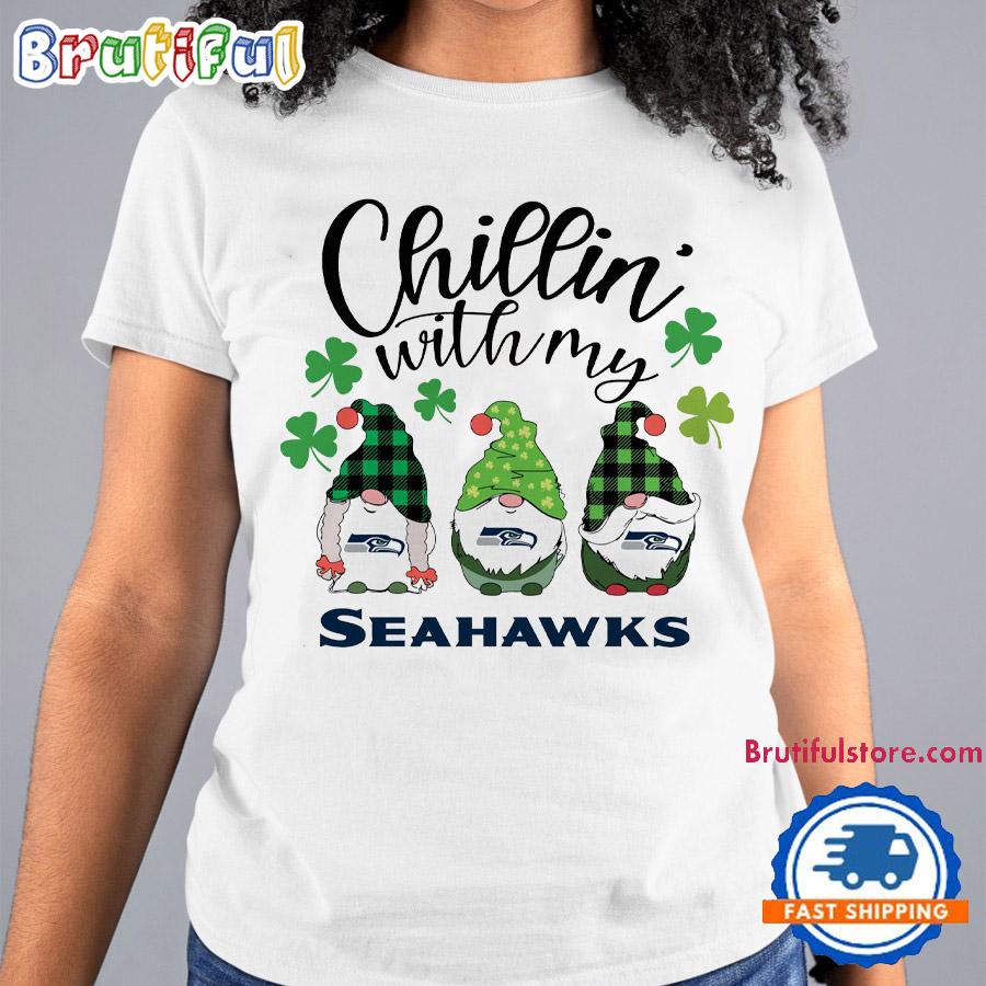 Chillin With My Seattle Seahawks Gnomes St. Patricks Day New T Shirt