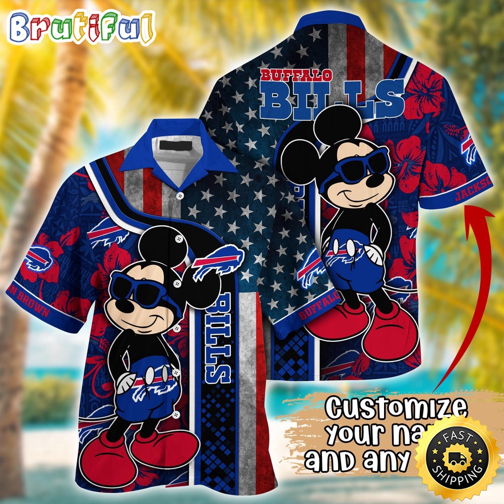 Customized NFL Buffalo Bills Hawaiian Shirt Mickey Mouse Tropical Shirt