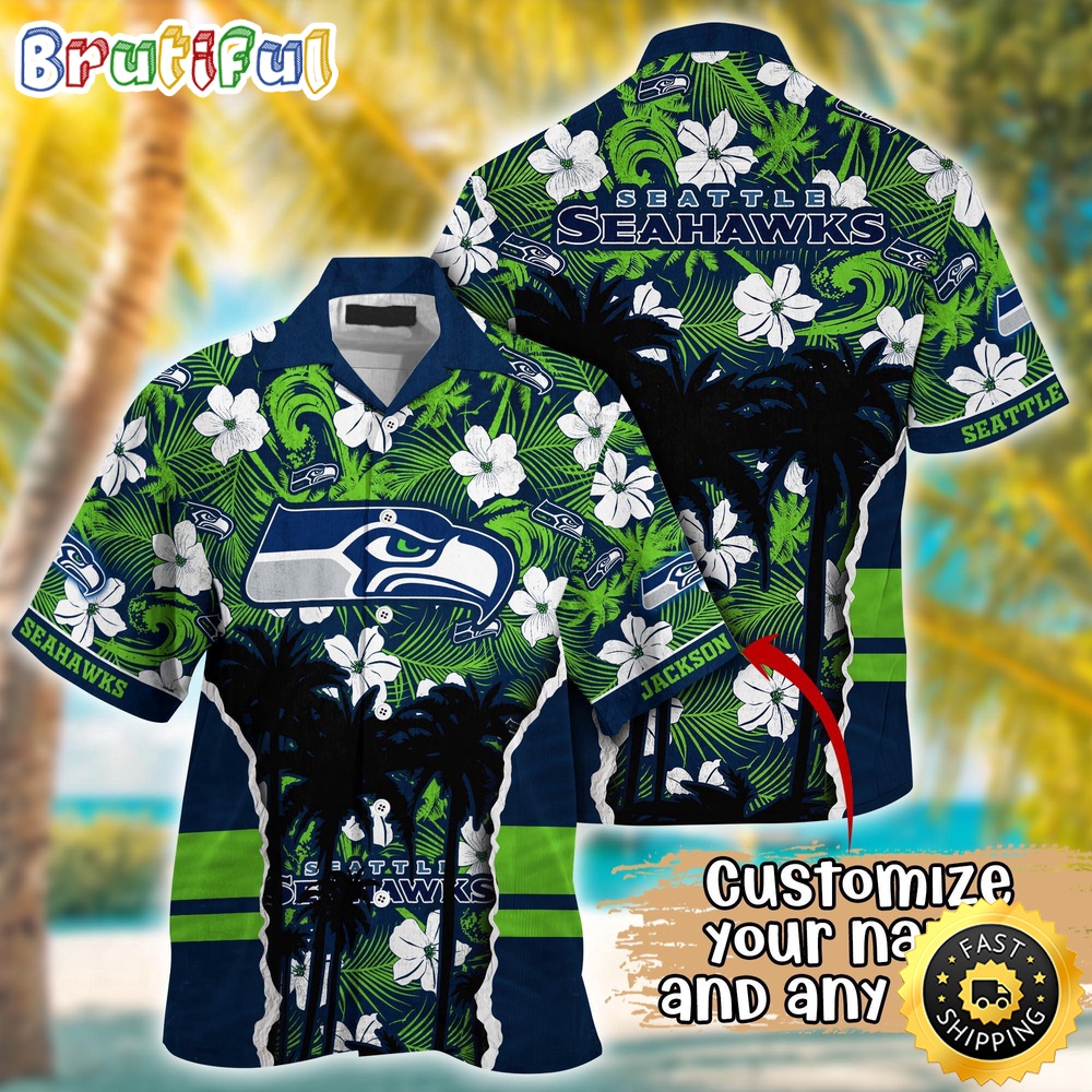Customized NFL Seattle Seahawks Hawaii Shirt Palm Tree Aloha Shirt