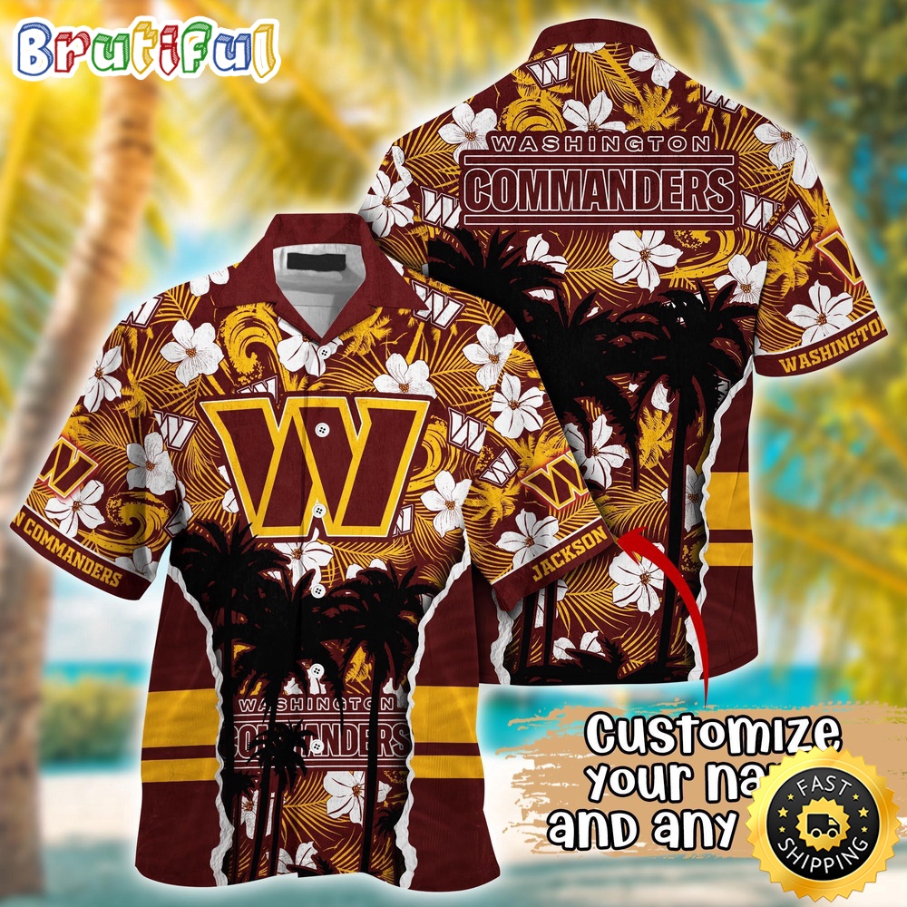 Customized NFL Washington Commanders Hawaii Shirt Palm Tree Aloha Shirt