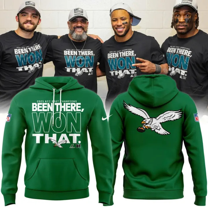 Nike Philadelphia Eagles Kelly Green "Been There, Won That" 2025 Division Champions Hoodie