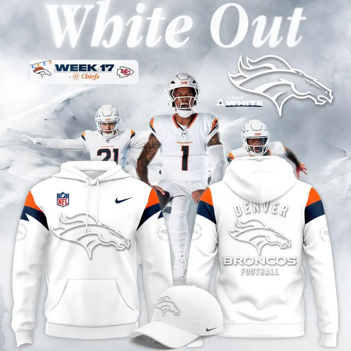 Nike NFL Broncos White Out 2025 Hoodie