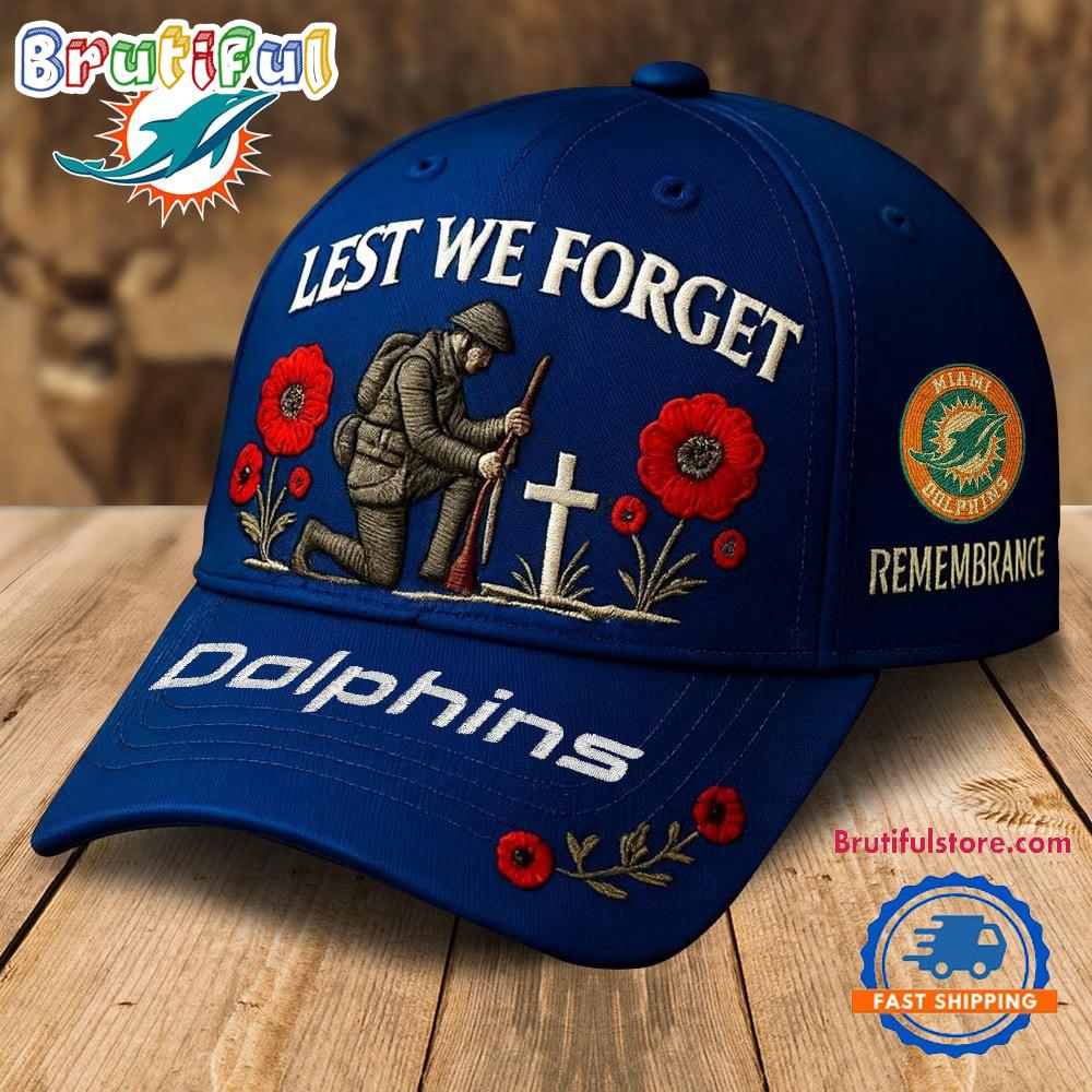 Miami Dolphins 2025 NFL Lest We Forget Remembrance Classic Cap