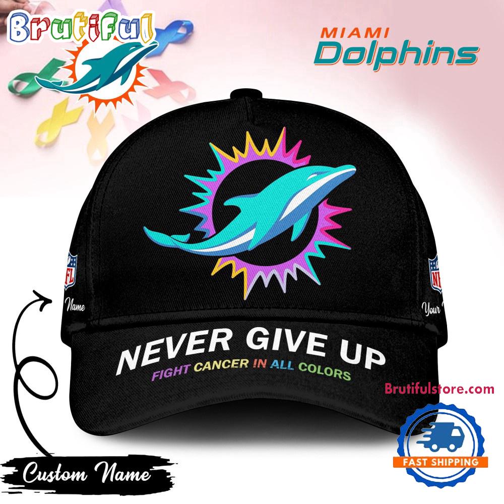 Miami Dolphins Never Give Up Fight Cancer In All Colors Classic Cap