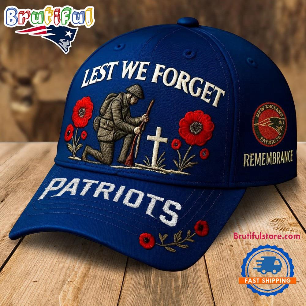 New England Patriots 2025 NFL Lest We Forget Remembrance Classic Cap