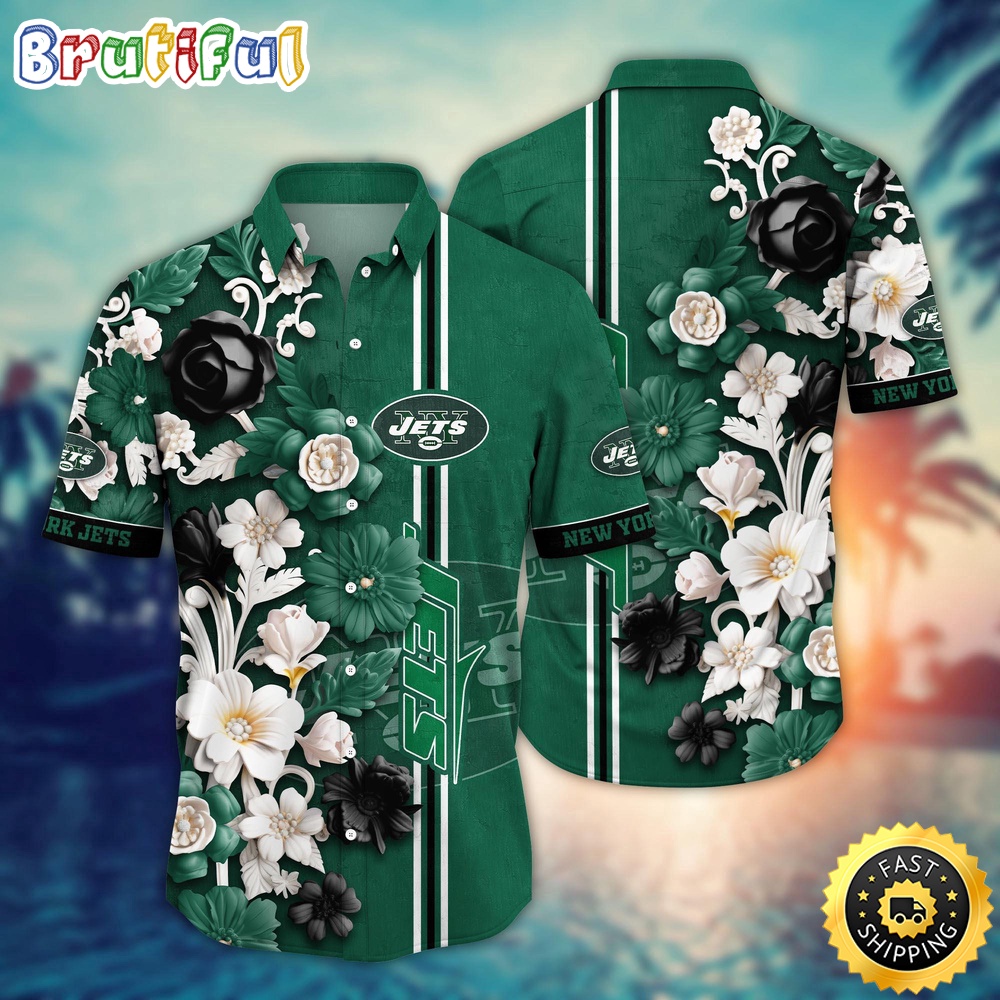 New York Jets Hawaii Shirt  Flower Aloha Shirt For Football Fans