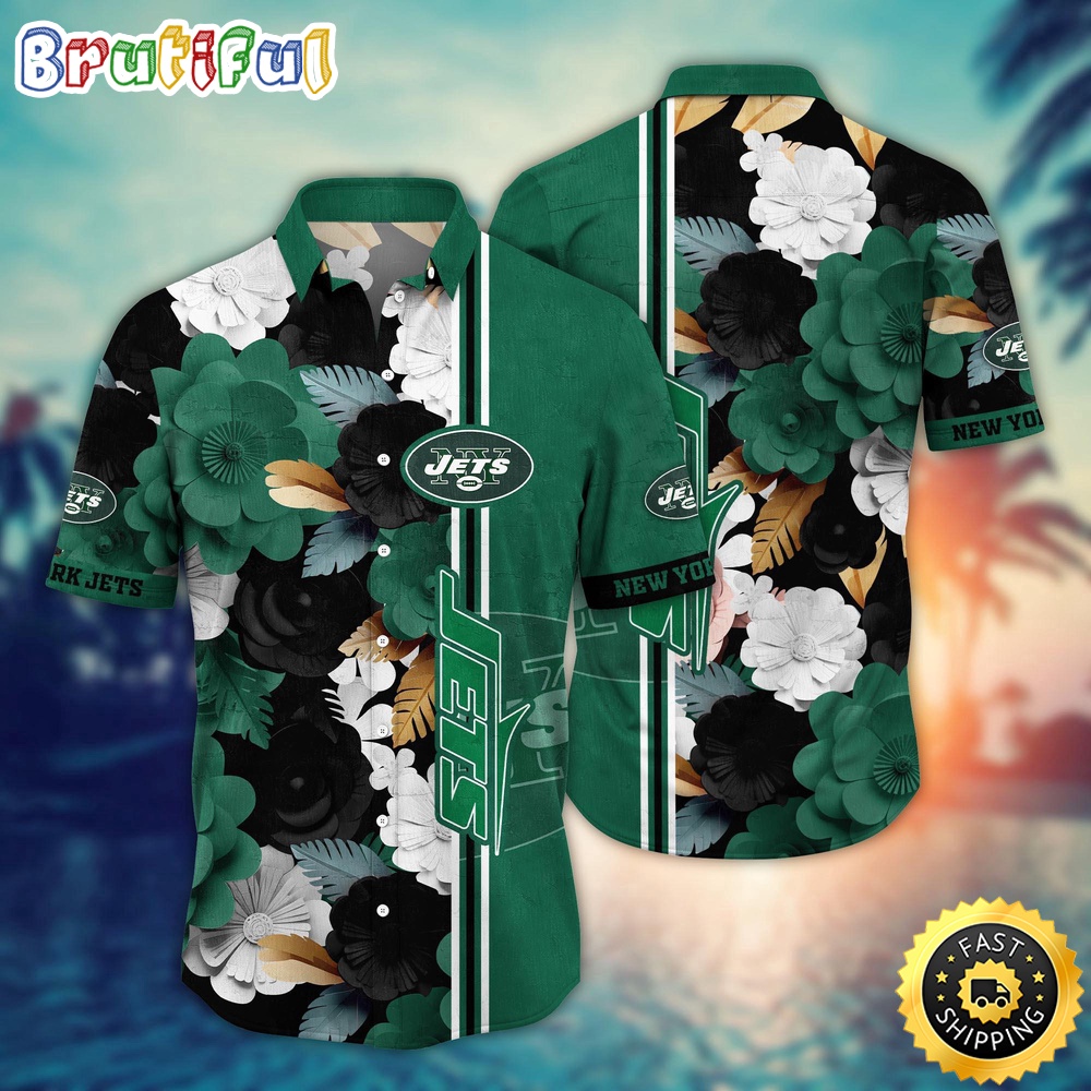 New York Jets Hawaii Shirt  Flower Laid Back Hawaiian Charm