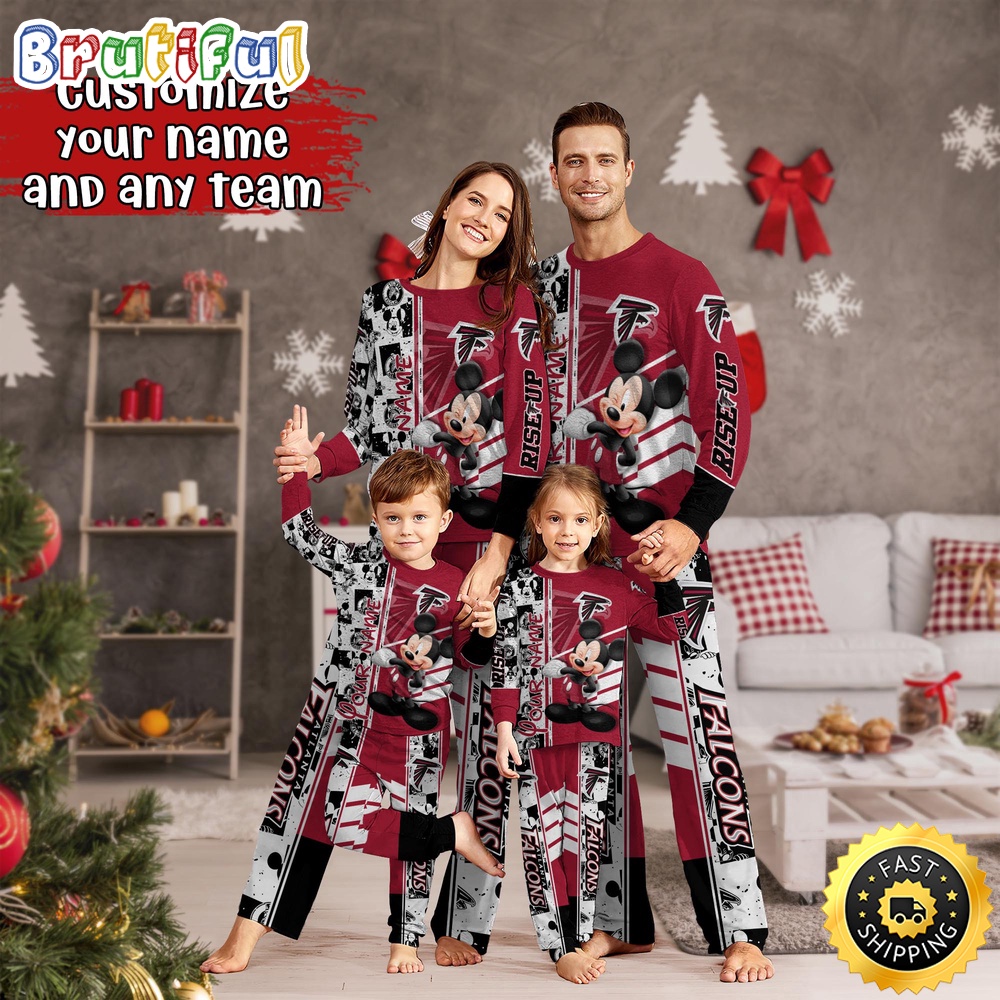 NFL Atlanta Falcons Pajamas Mickey Mouse For Family Custom Name Pajamas