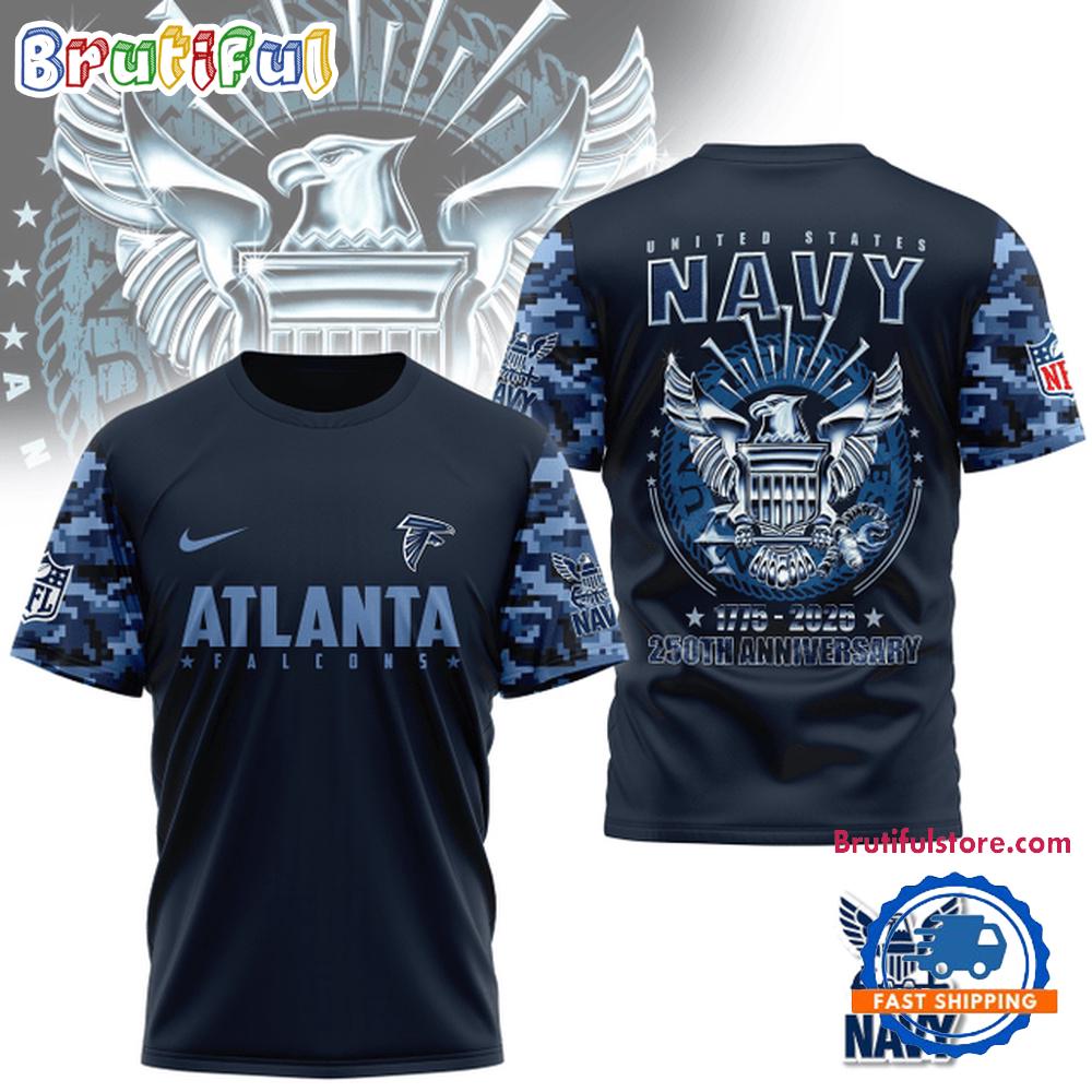 NFL Atlanta Falcons US Navy 250th Anniversary 1775-2025 3D Shirt