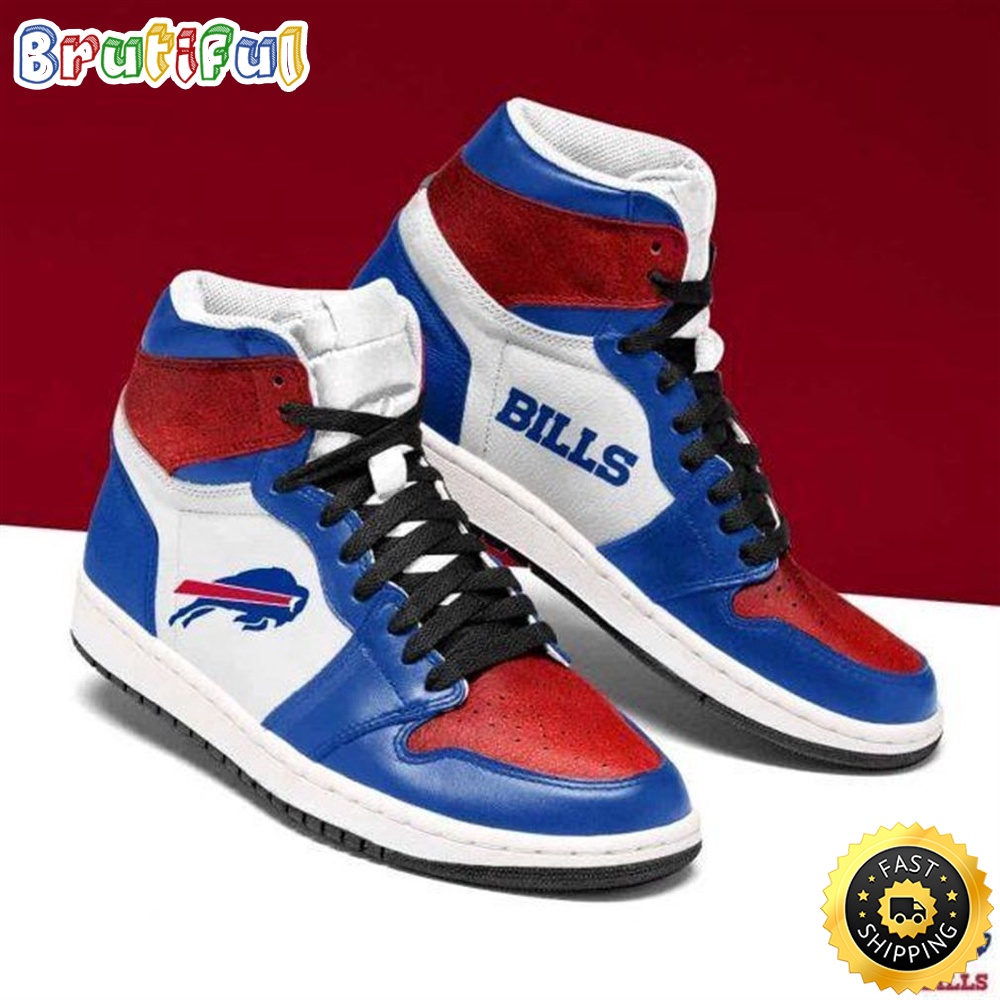 NFL Buffalo Bills Blue White Red Air Jordan 1 High Sneakers