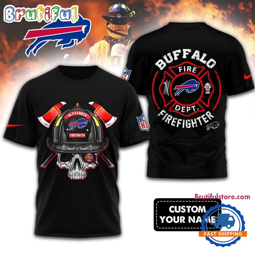 NFL Buffalo Bills Football Team Fire Fighter Unisex 3D Shirt