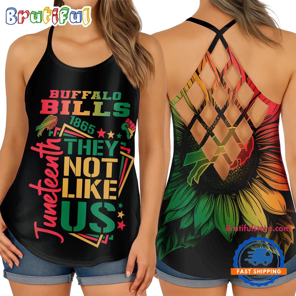 NFL Buffalo Bills Juneteenth 1865 They Not Like US Women's Criss Cross Tank Top