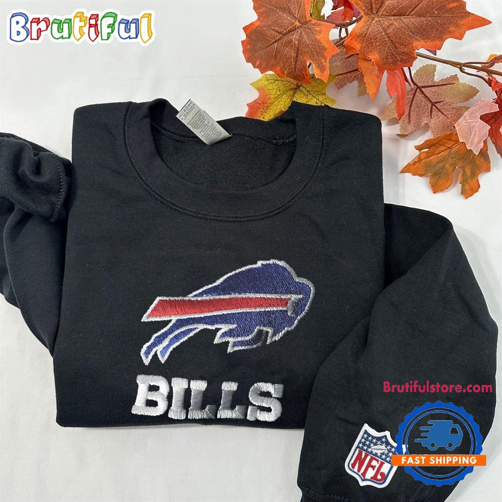NFL Buffalo Bills Logo Team Football Embroidered Sweatshirts, Football Embroidered Sweatshirt