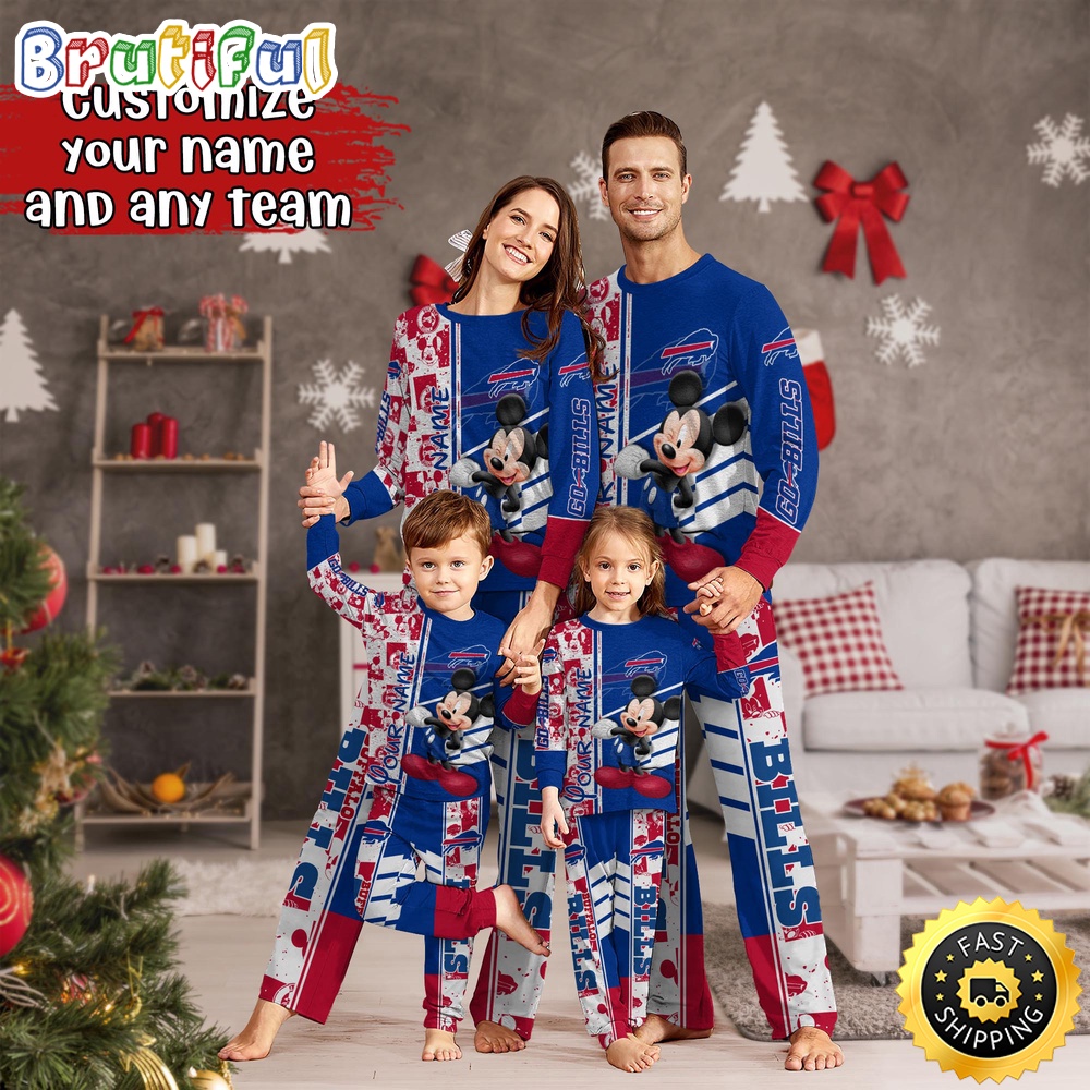 NFL Buffalo Bills Pajamas Mickey Mouse For Family Custom Name Pajamas