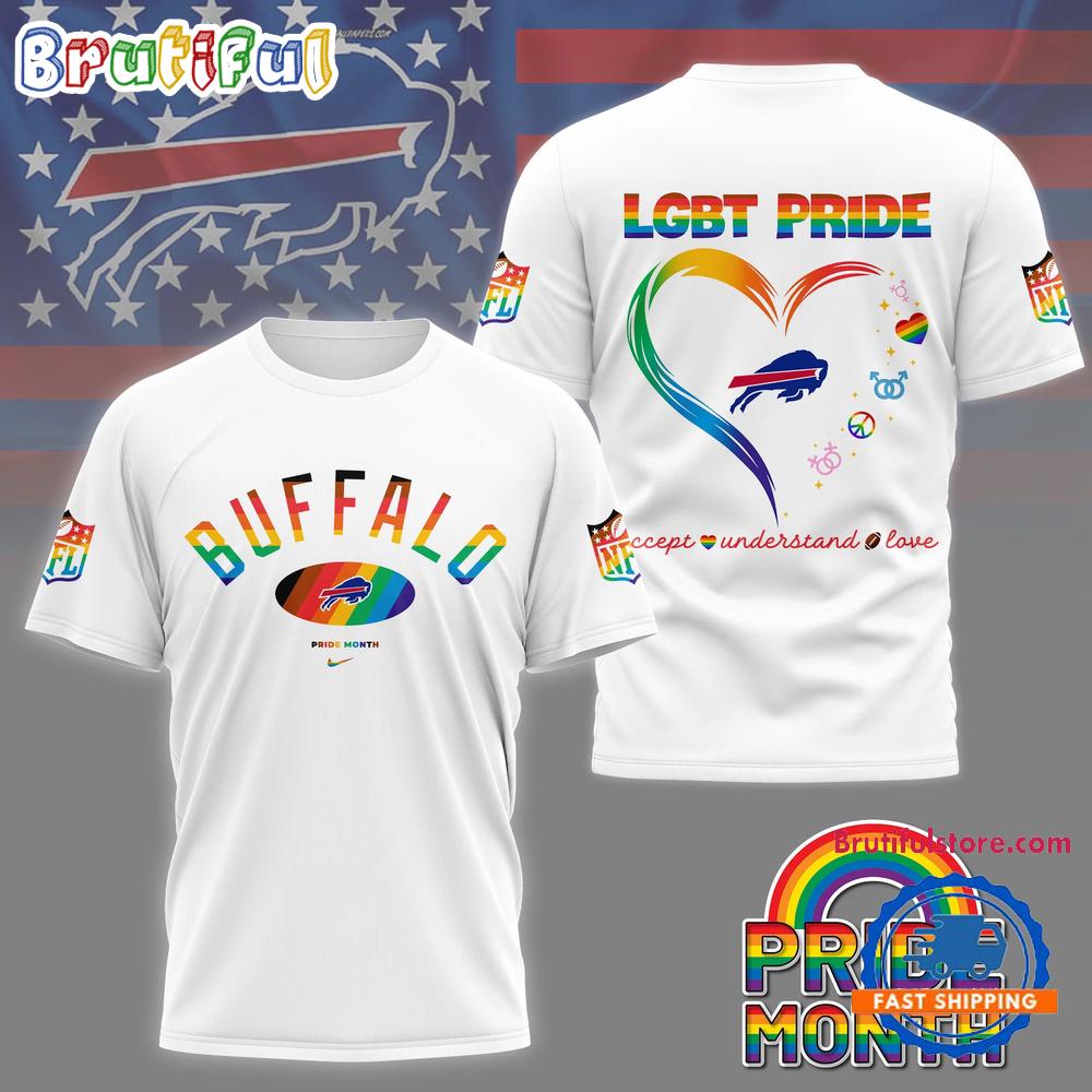 NFL Buffalo Bills x Pride Month 2025 3D Shirt, Football Accept Understand Love TShirt