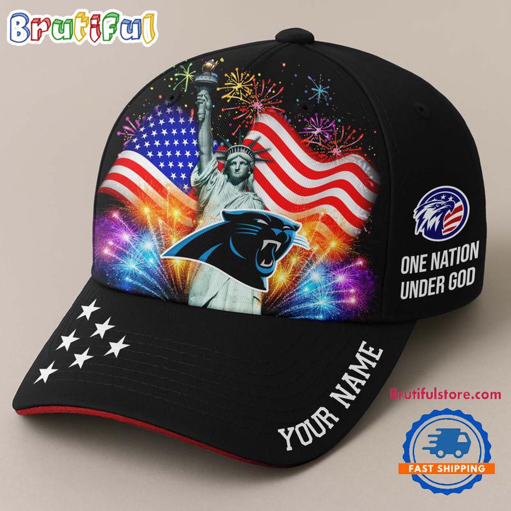 NFL Carolina Panthers One Nation Under God Happy Independence Day Custom Classic Cap