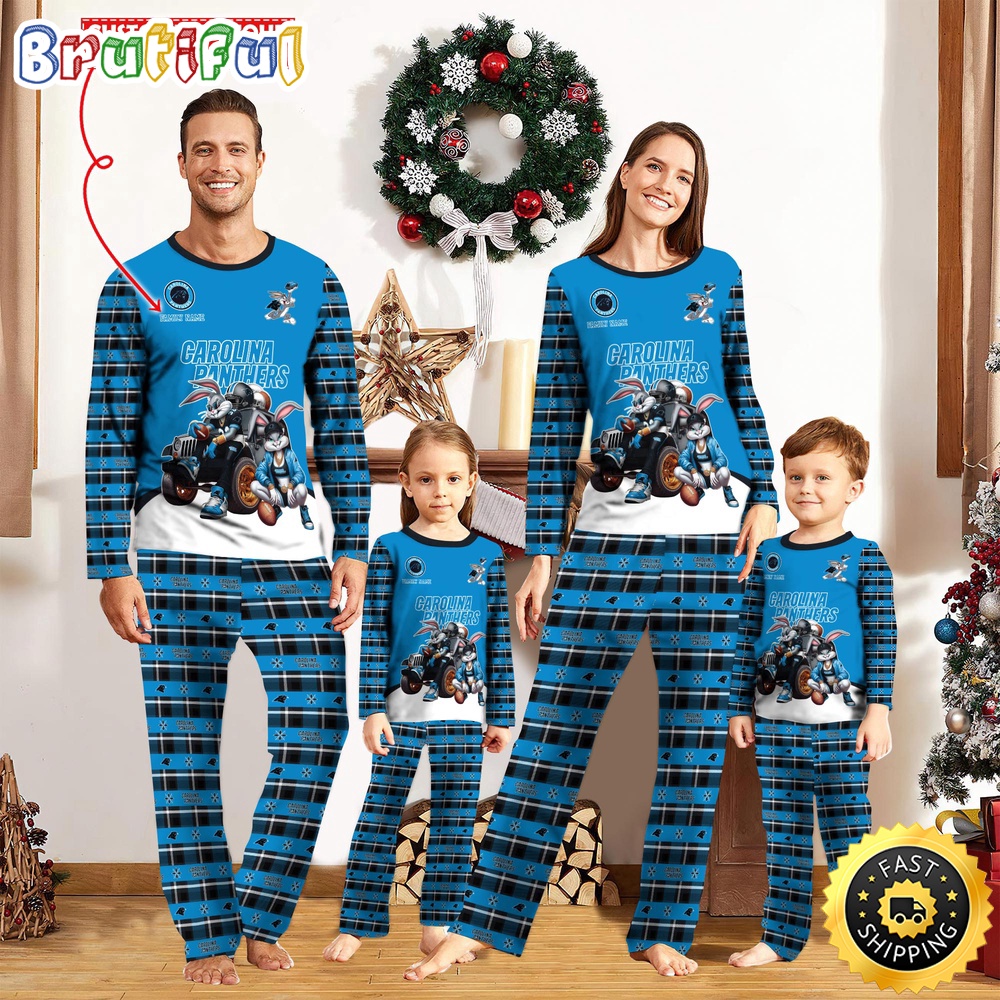 NFL Carolina Panthers Pajamas Bunny Sports For Family Custom Name Pajamas