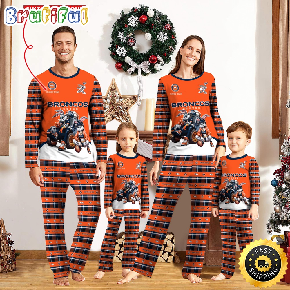 NFL Denver Broncos Pajamas Bunny Sports For Family Custom Name Pajamas