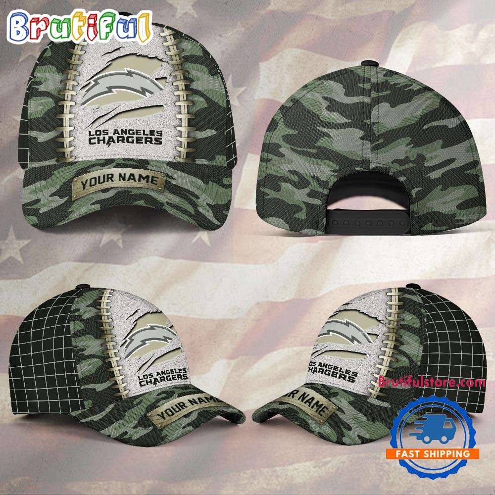 NFL Los Angeles Chargers Camo Hunting Custom Name Classic Cap