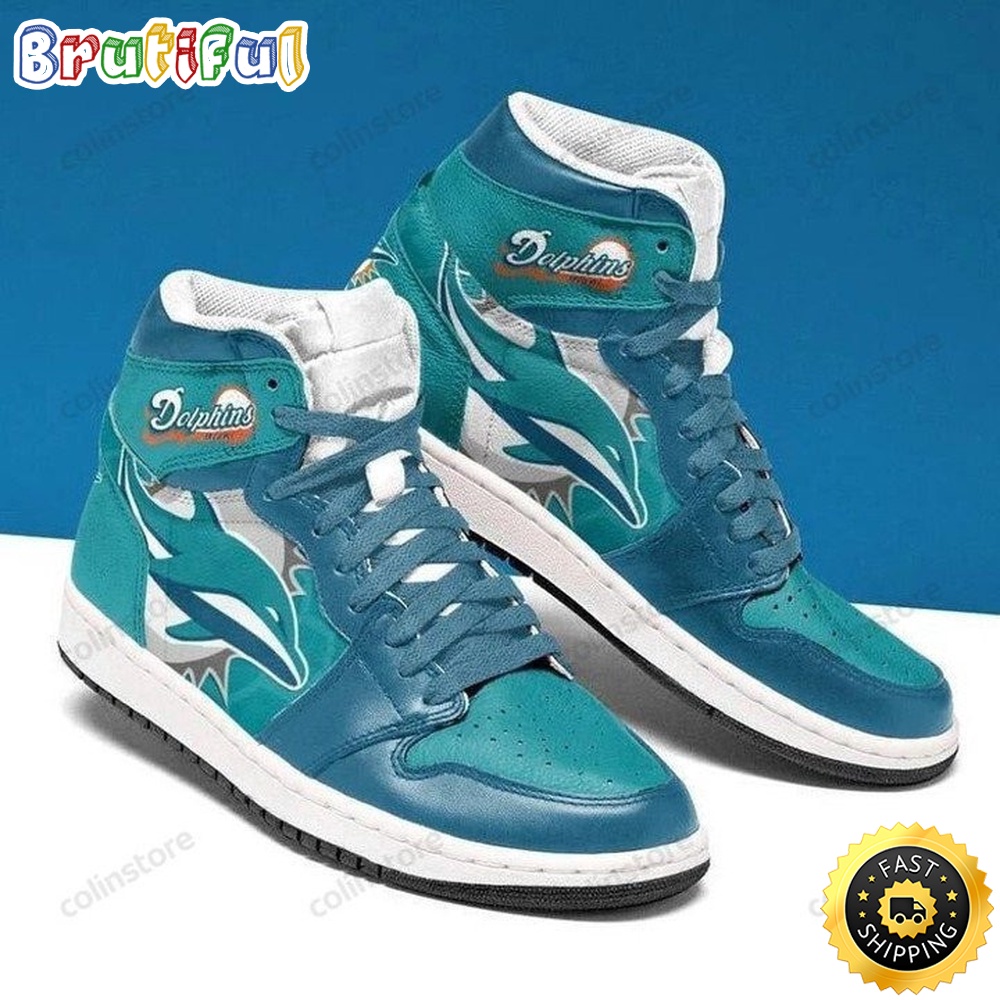 NFL Miami Dolphins Aqua Air Jordan 1 High Sneakers