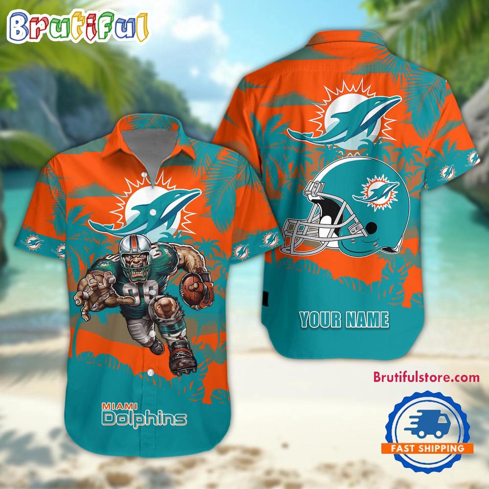 NFL Miami Dolphins Football Mascot Summer Hawaiian Shirt