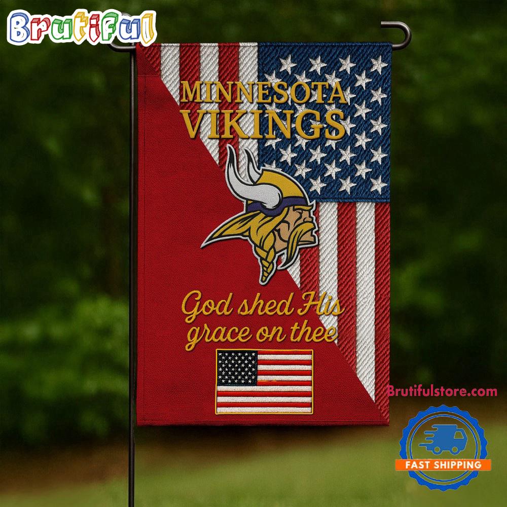 NFL Minnesota Vikings USA Team Independence Day Flag, Football Team 4th Of July Flags