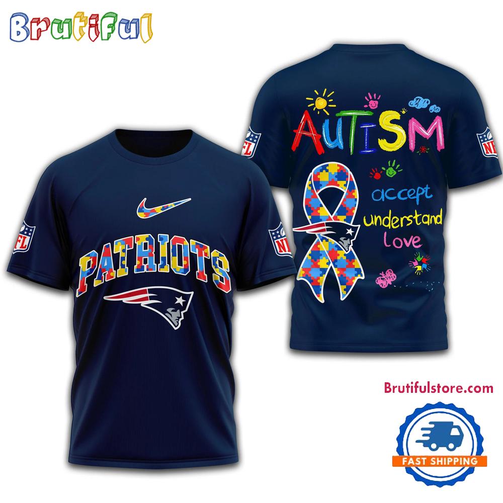 NFL New England Patriots 2025 Autism Awareness 3D Shirt