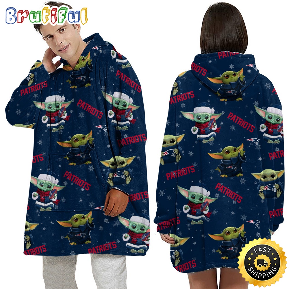 NFL New England Patriots Blanket Hoodie Baby Yoda Unisex Hoodie