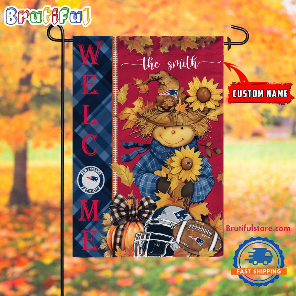 NFL New England Patriots Football Special Scarecrow Halloween Garden Flag
