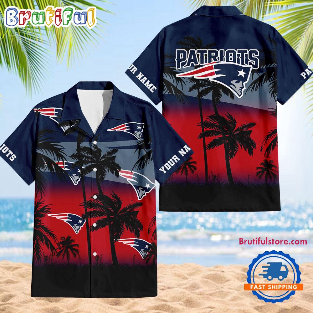 NFL New England Patriots Palm Tree Summer Design Aloha Hawaiian Shirt