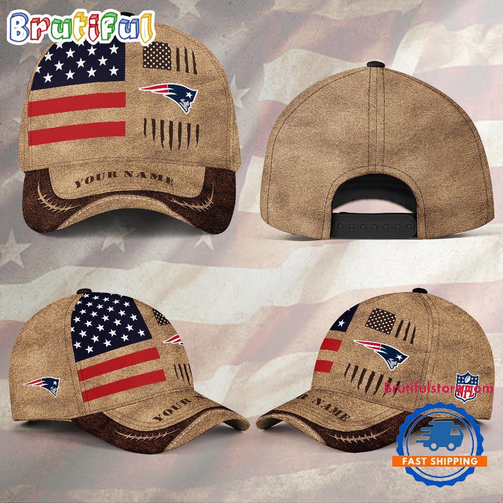 NFL New England Patriots x American Flag Custom Baseball Cap