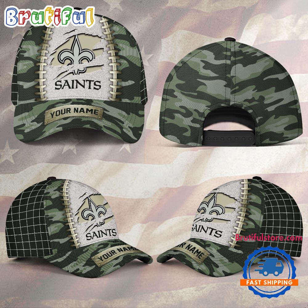 NFL New Orleans Saints Camo Hunting Custom Name Classic Cap