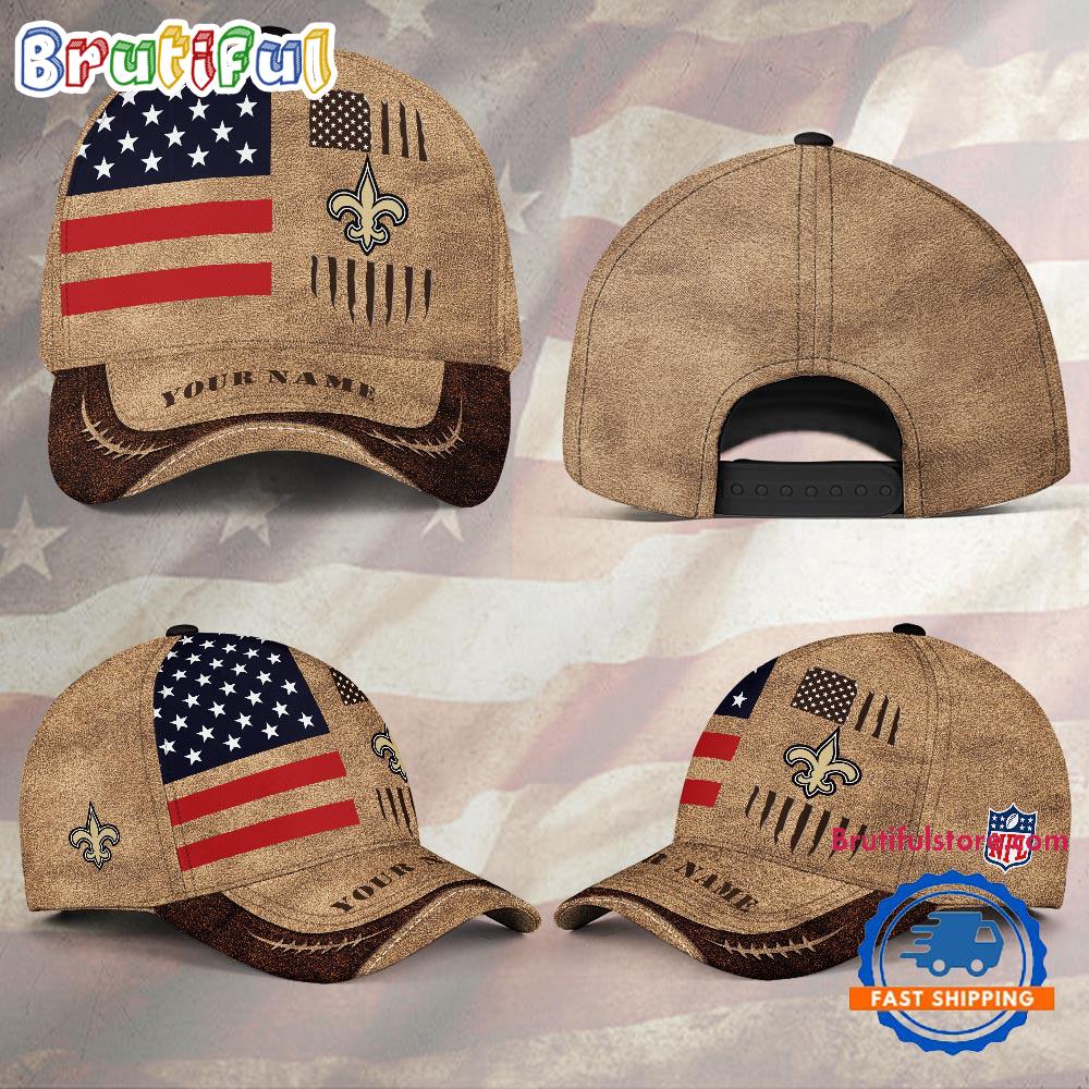 NFL New Orleans Saints x American Flag Custom Baseball Cap