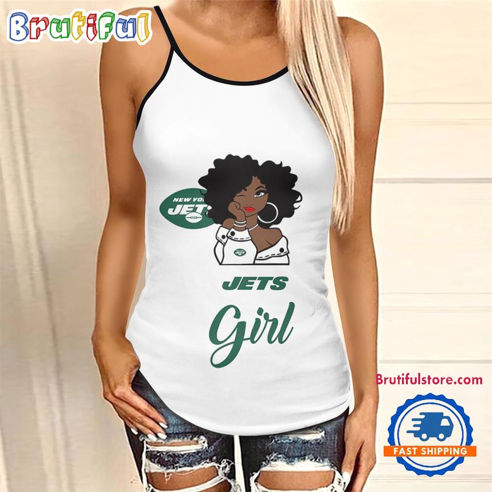 NFL New York Jets Football Summer Women's Criss Cross Tank Top